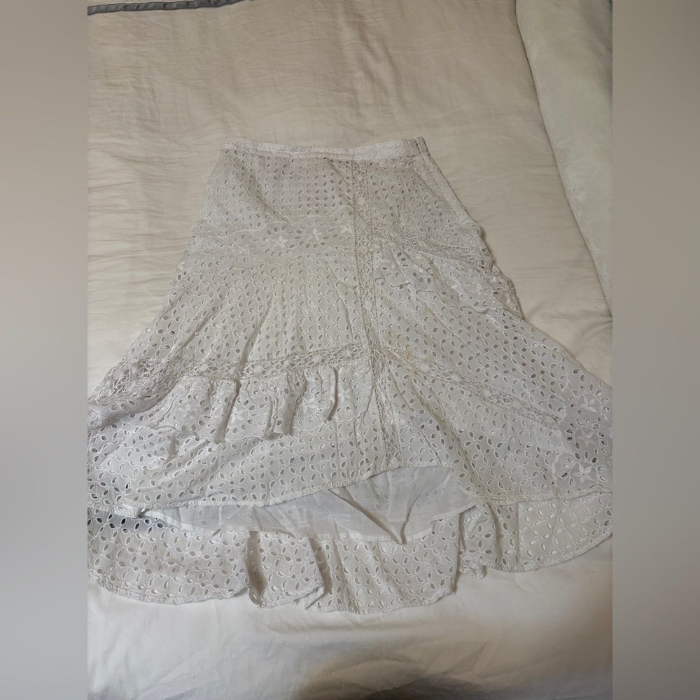 Shabby chic JOIE White Eyelet Skirt